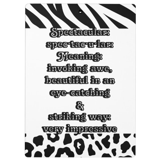 Spektakulär: Definition ・ tac ・ ・ Klemmbrett (Rückseite)