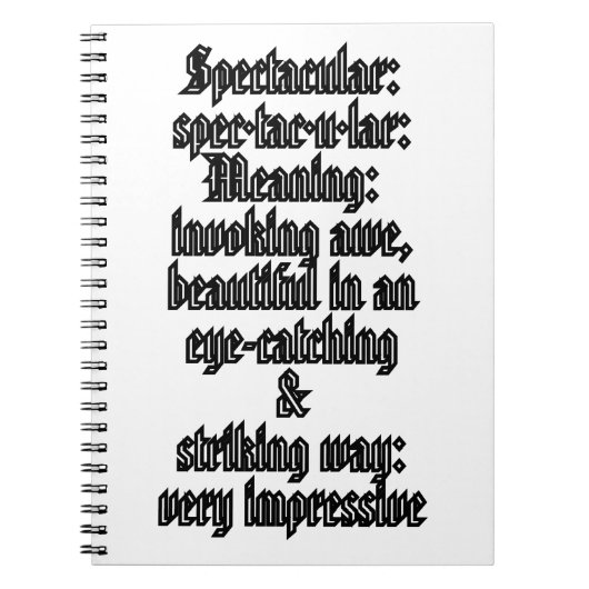 Spektakulär: Definition ・ tac ・ ・ Notizblock (Vorderseite)