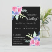 Spektakulär einfach Elegant Floral Luxuriös Einladung (Stehend Vorderseite)