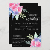 Spektakulär einfach Elegant Floral Luxuriös Einladung (Vorne/Hinten)