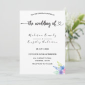 Spektakulär einfach Elegant Luxuriös floral Einladung (Stehend Vorderseite)