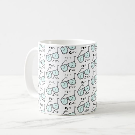 Spektakulär ist das Musterdesign. Optiker Kaffeetasse (Vorderseite Links)