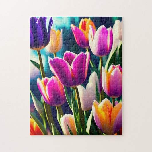 Spektakuläre blühende Tulpen, Jigsaw Puzzle (Vertikal)