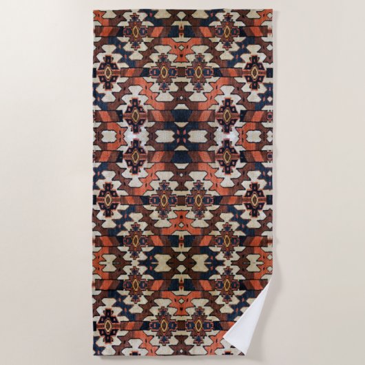 Spektakuläre Erdfarben Orientalisches Muster Strandtuch (Vorderseite)