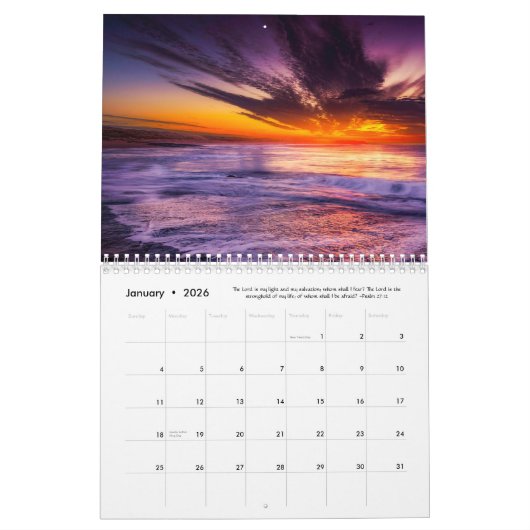 Spektakuläre Himmel & Bibelverse 12 Monate Kalende Kalender (Jan 2026)