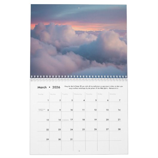 Spektakuläre Himmel & Bibelverse 12 Monate Kalende Kalender (Mär 2026)