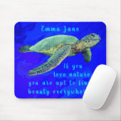 Spektakuläre Meeresschildkröte mit Naturangebot un Mousepad (Mit Mouse)