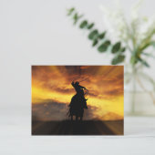 Spektakuläre Roping Cowboy Horse Steer und Sunset Postkarte (Stehend Vorderseite)