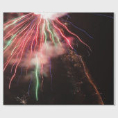 Spektakuläre rote grüne Feuerwerke Abstrakter schw Geschenkpapier (Flach)