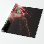 Spektakuläre rote grüne Feuerwerke Abstrakter schw Geschenkpapier (Ungerollt)