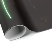 Spektakuläre rote grüne Feuerwerke Abstrakter schw Geschenkpapier (Rolleneckpunkt)