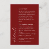 Spektakuläre Schwarz-Rot-Hochzeit Begleitkarte (Vorderseite)