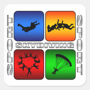 Spektakuläre Skydiving Quadratischer Aufkleber