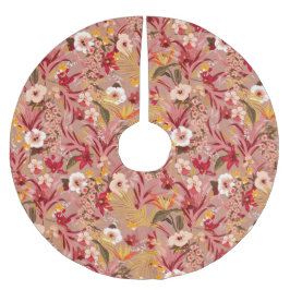 Spektakuläre Vintage Blüte Polyester Weihnachtsbaumdecke