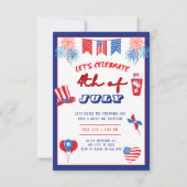 Spektakulärer 4. Juli Unabhängigkeit Extravaganza Einladung (Vorderseite)