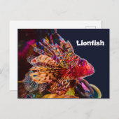 Spektakulärer Lionfisch Postkarte (Vorne/Hinten)