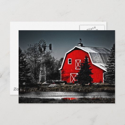 Spektakulärer Roter Stall Postkarte (Vorne/Hinten)