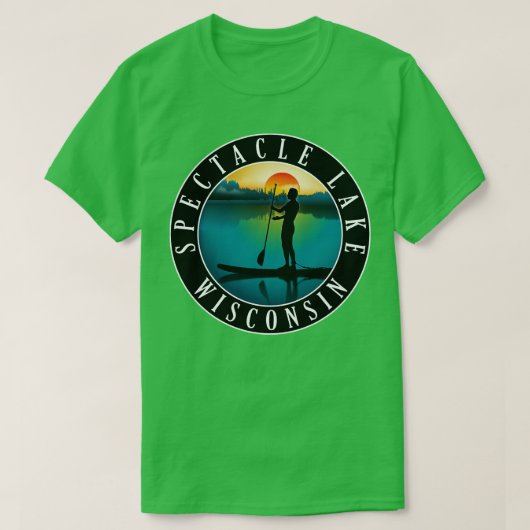 Spektakulärer See Wisconsin Paddleboarding T-Shirt (Design vorne)