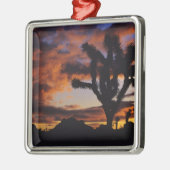 Spektakulärer Sonnenaufgang auf Joshua Tree Nation Silbernes Ornament (Links)