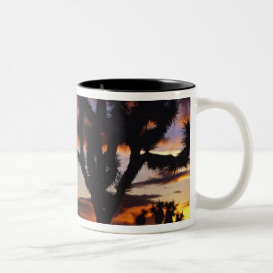 Spektakulärer Sonnenaufgang auf Joshua Tree Nation Zweifarbige Tasse