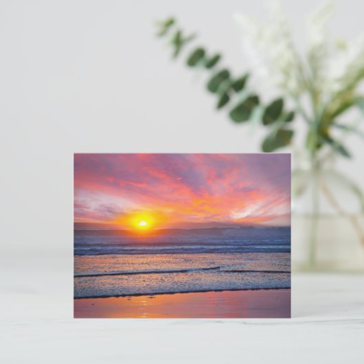Spektakulärer Sonnenuntergang am Huntington Beach Postkarte (Stehend Vorderseite)