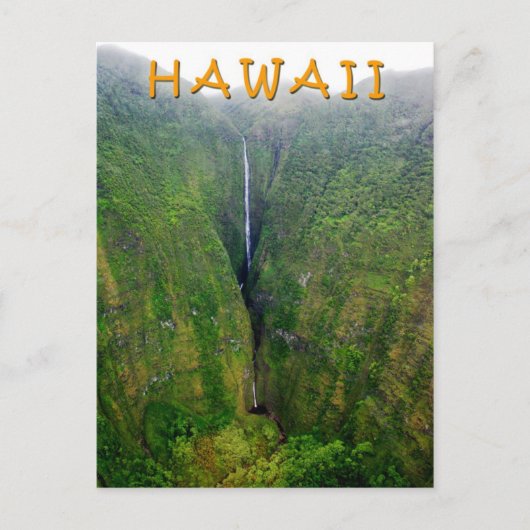 Spektakulärer Wasserfall in Molokai, Hawaii Postkarte (Vorderseite)