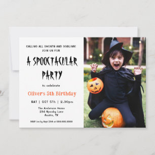Spektakuläres Halloween-Kindergeburtstag-Party-Fot Einladung