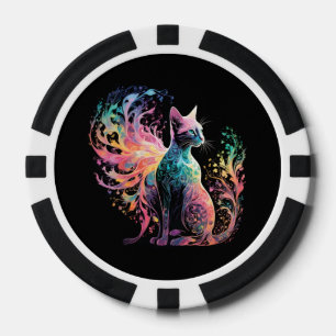 Spektrale, holografische Katze: Ein Prisma der Ele Pokerchips