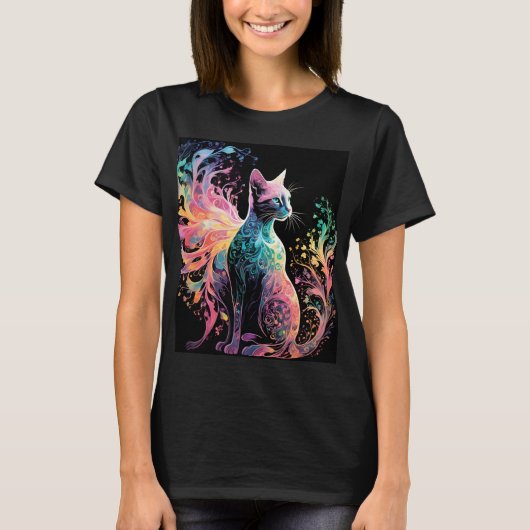 Spektrale, holografische Katze: Ein Prisma der Ele T-Shirt (Vorderseite)