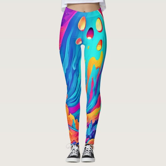 Spektralgeister Halloween Art Leggings (Vorderseite)