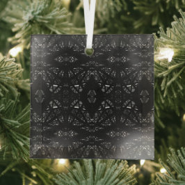 Spektroskopische Schwarz-Weiß-Abstrakte Gouache-Ku Ornament Aus Glas