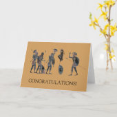 Spektrum - altgriechische feiernde Hoplites Karte (Gelbe Blume)