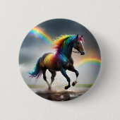 Spektrum der Gnade: Regenbogenpferd unter Regenbög Button (Vorderseite)