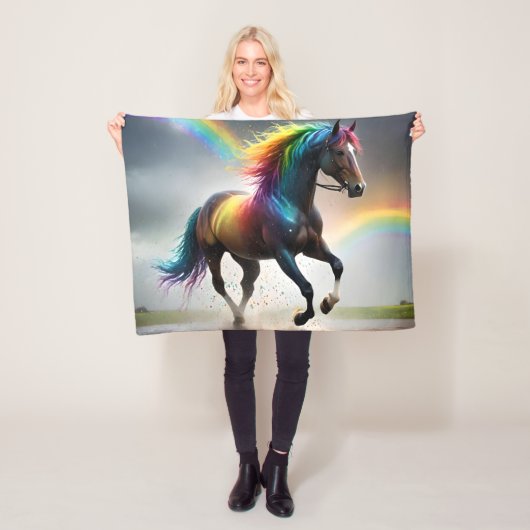 Spektrum der Grace: Regenbogenroh unter Regenbogen Fleecedecke (Beispiel)