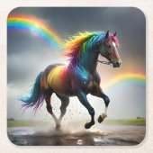 Spektrum der Grace: Regenbogenroh unter Regenbogen Rechteckiger Pappuntersetzer (Vorderseite)