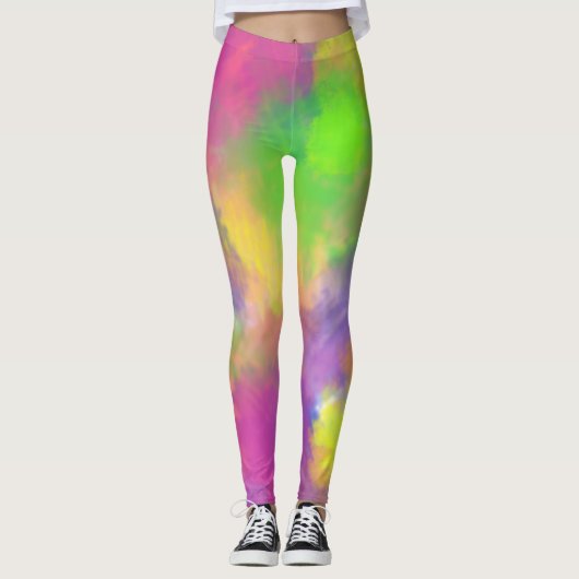 Spektrum der rosa Farbblätter Leggings (Vorderseite)