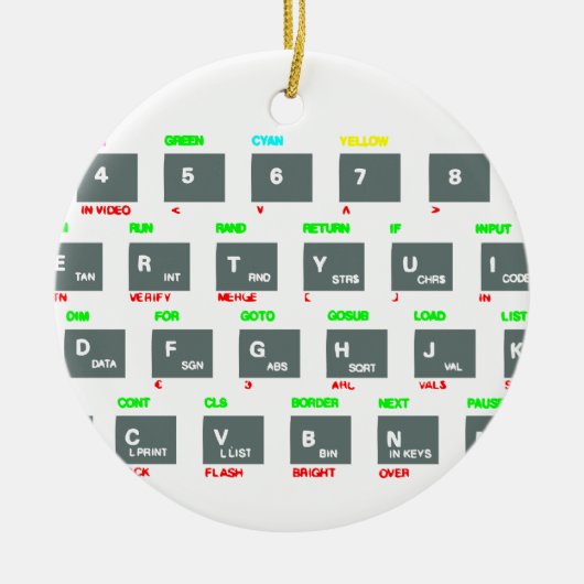 Spektrum-Tasten Sinclairs ZX Keramik Ornament (Vorne)