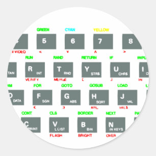Spektrum-Tasten Sinclairs ZX Runder Aufkleber