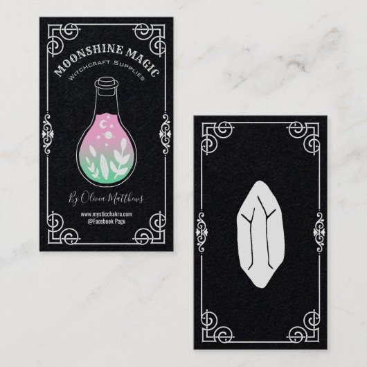 Spell Jar Black Hexcraft Visitenkarte (Vorne/Hinten)