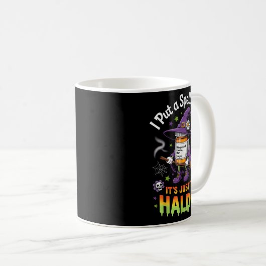 Spell Just Kidding Haldol Halloween Nurse Rn Icu Kaffeetasse (VorderseiteRechts)