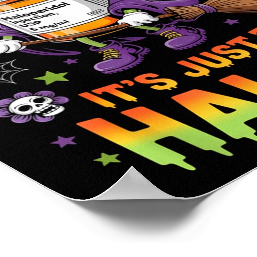 Spell Just Kidding Haldol Halloween Nurse Rn Icu Poster (Ecke)