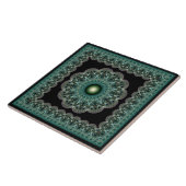 Spellbindendes Fraktal glänzend gerahmte Ornamente Fliese (Seite)