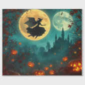 Spellbinding Wicked Halloween Moon Wrap 🌕 Geschenkpapier (Flach)