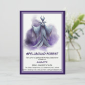 Spellbound Forest - Dark Fairy Birthday Party Einladung (Stehend Vorderseite)