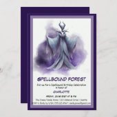 Spellbound Forest - Dark Fairy Birthday Party Einladung (Vorne/Hinten)