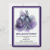 Spellbound Forest – Dark Fairy Birthday Party Einladung (Vorderseite)