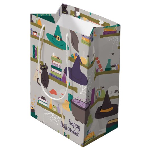 Spellcaster-Regale - Personalisiert Mittlere Geschenktüte (Rückseite Schrägansicht)