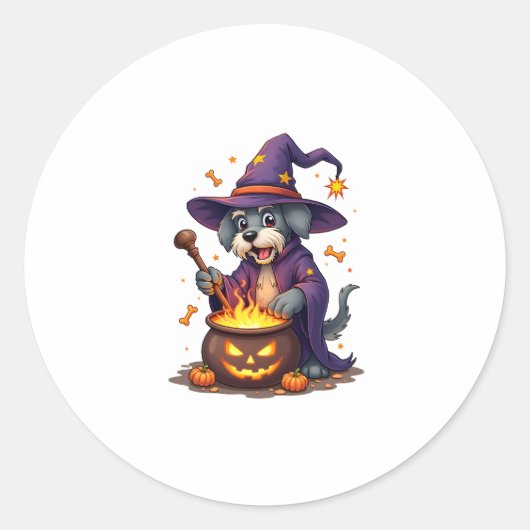 Spellcasting Schnauzer Runder Aufkleber (Vorderseite)
