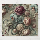 Spellhound - Gothic Floral Barockkopfkissen Bierflaschenetikett (Einzelnes Label)