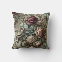 Spellhound - Gothic Floral Barockkopfkissen